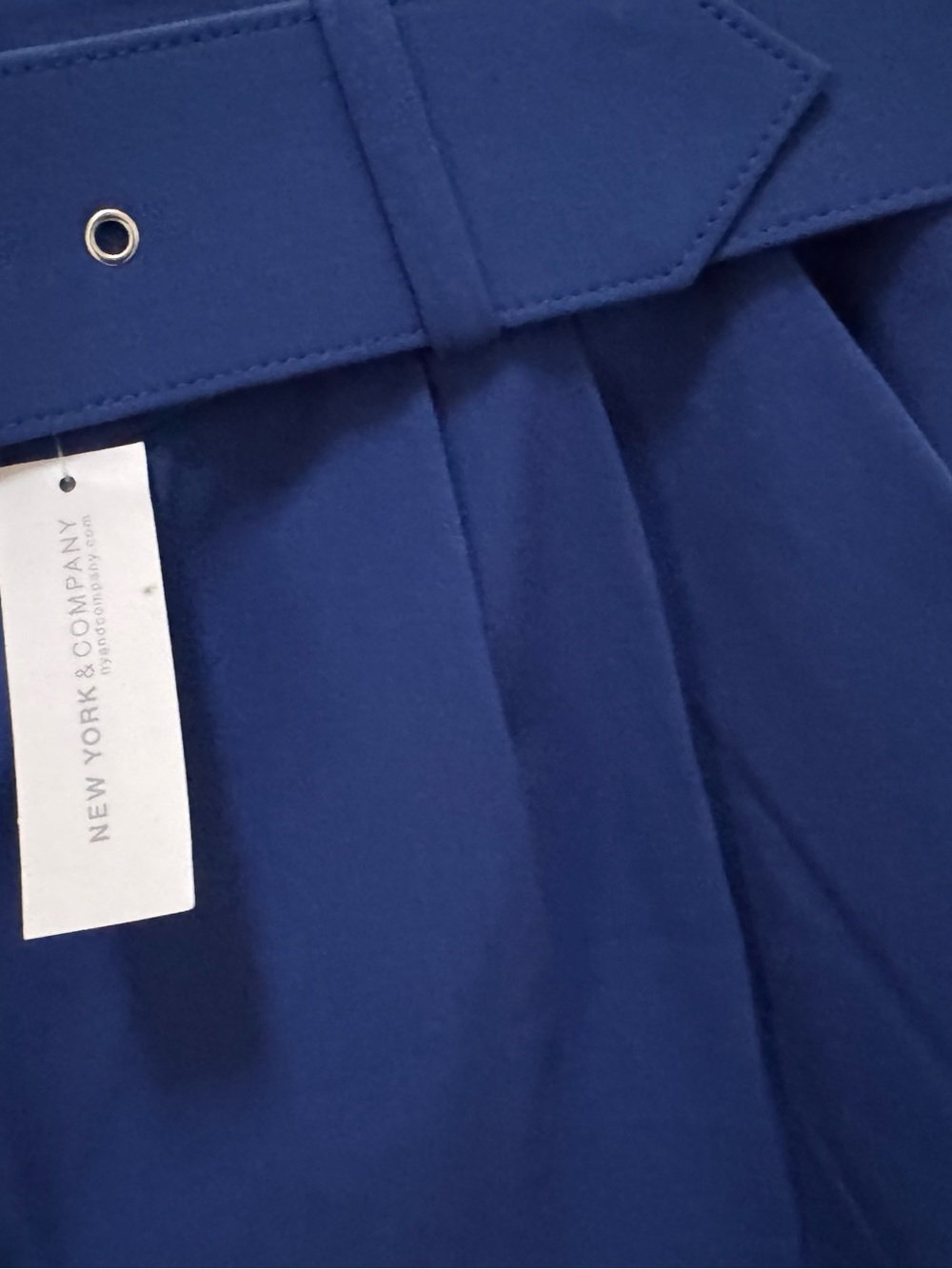Royal Blue Belted Cropped Pants - Picture 7 of 13